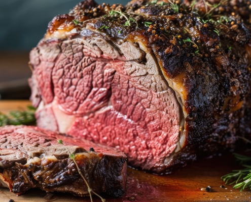 Grass-fed prime rib roast with homemade herbs and spices