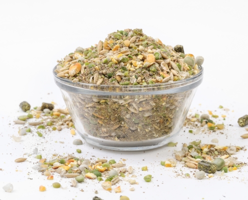 Soy Free Goat Feed in a bowl