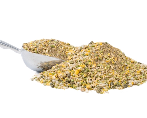 Soy Free Sheep Feed with a scoop